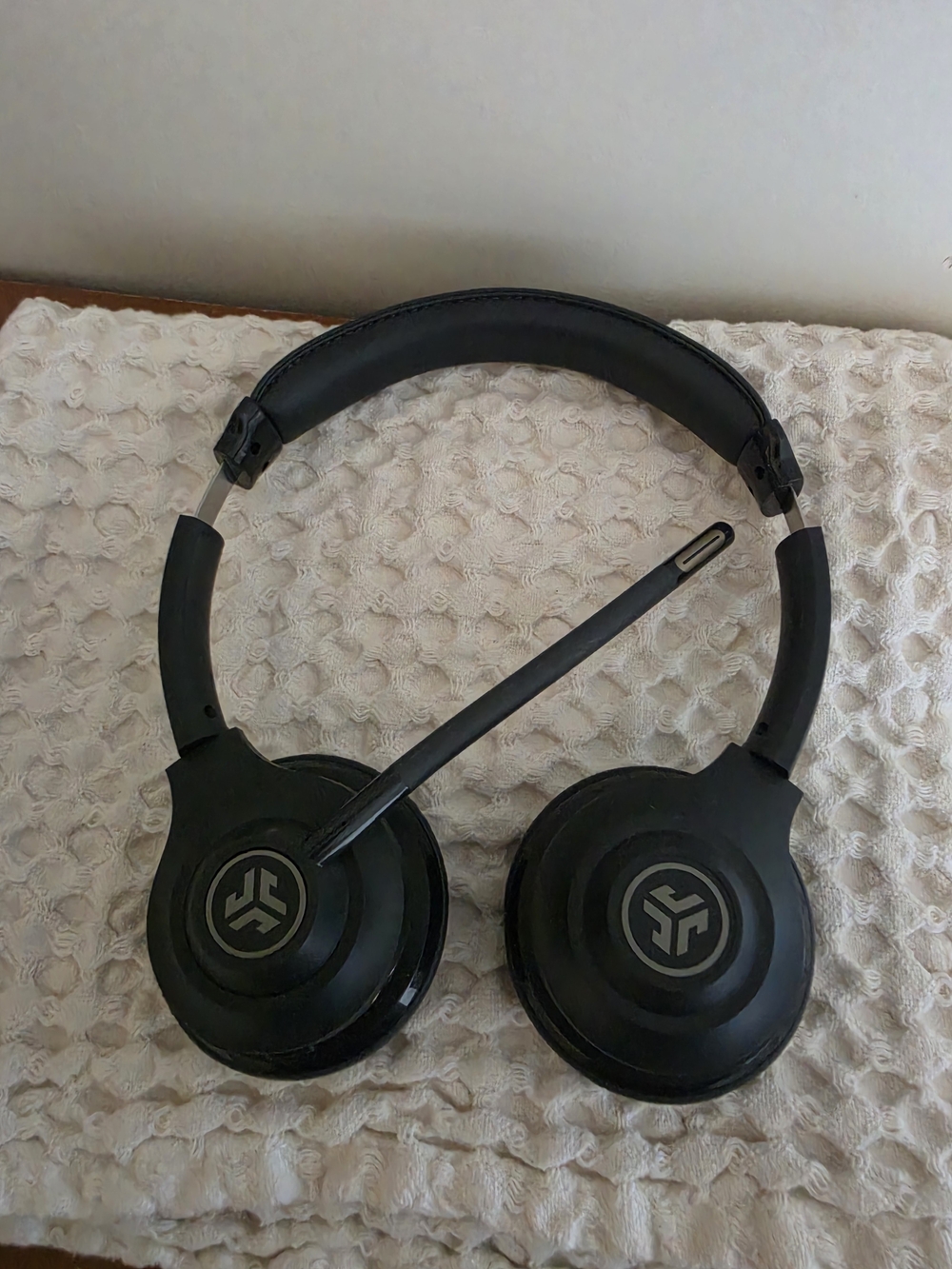 Jlab Black On-Ear Headphones with Boom Mic and Cushioned Headband